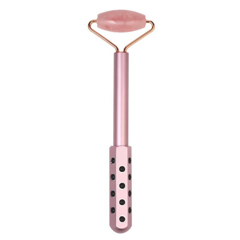 2022 Amazon Hot Sells Natural Stone Massage Tool Cold Ball Pink Rose Quartz Crystal Stick Jade Roller for Face