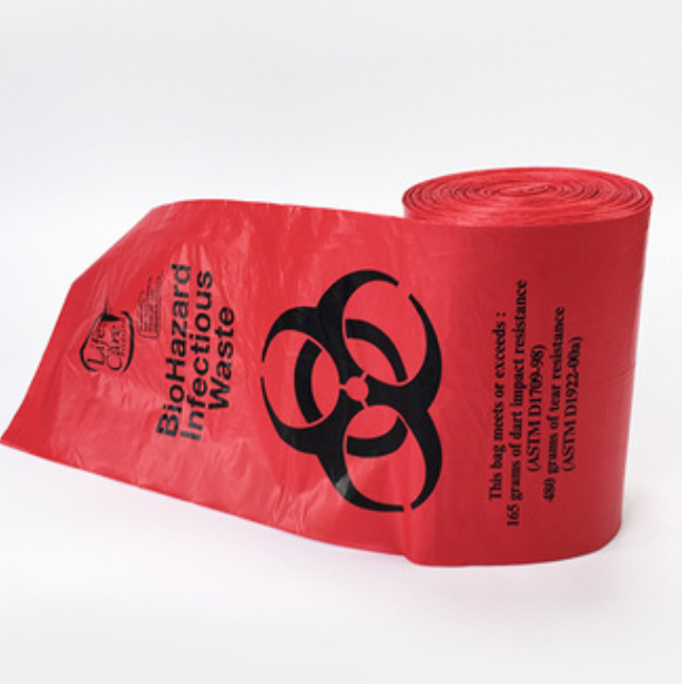 Manufacturer wholesale custom red and yellow thick high temperature resistant medical waste biochemical hazard garbage bag