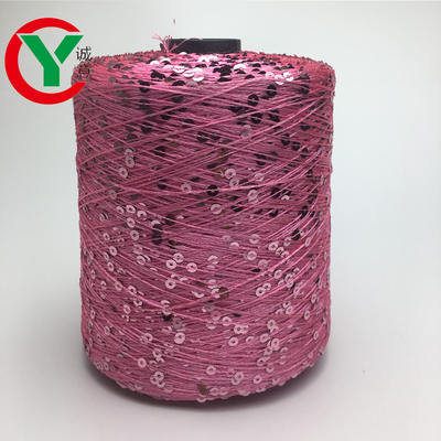 best price 5mm 100% Polyester Paillette Bling knitting sequin beads yarn