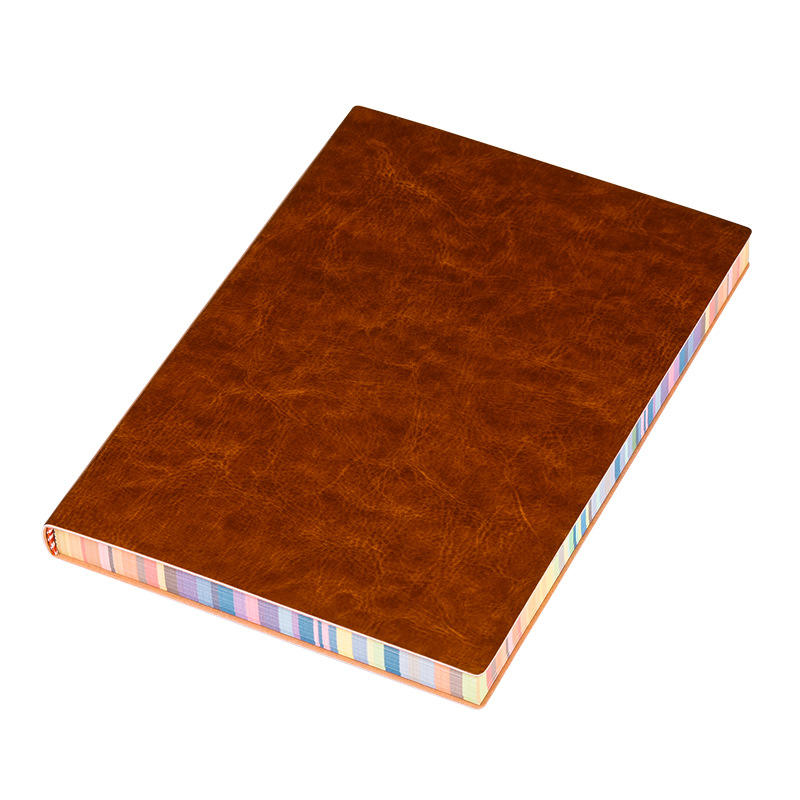 product-Hot Sale A5 Low MOQ Soft Cover Notebook Custom PU Leather Notebook Rainbow Edge Notebook-Dez-1
