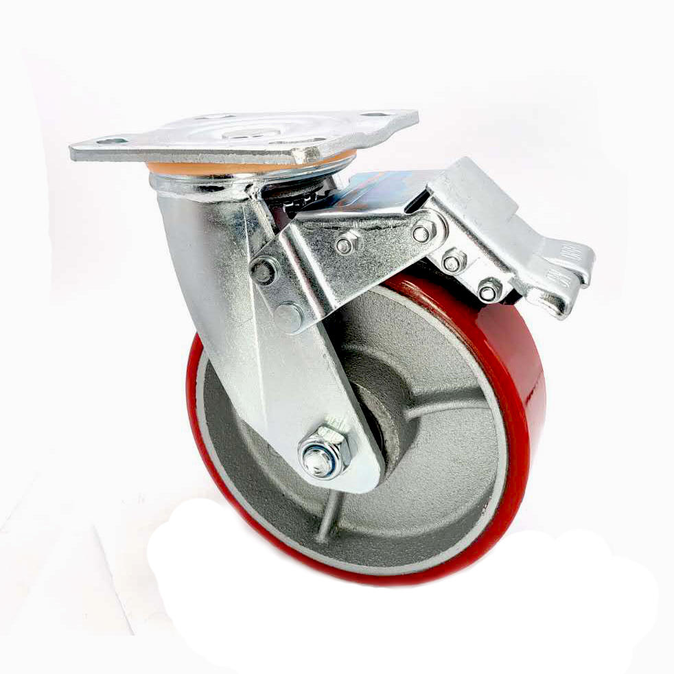 Double Ball Bearing Iron Core PU Industrial Wheel Caster