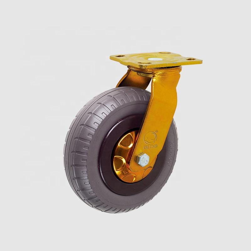 Noiseless Plate Swivel 6 Inch Foam Rubber Inflatable Caster Wheel