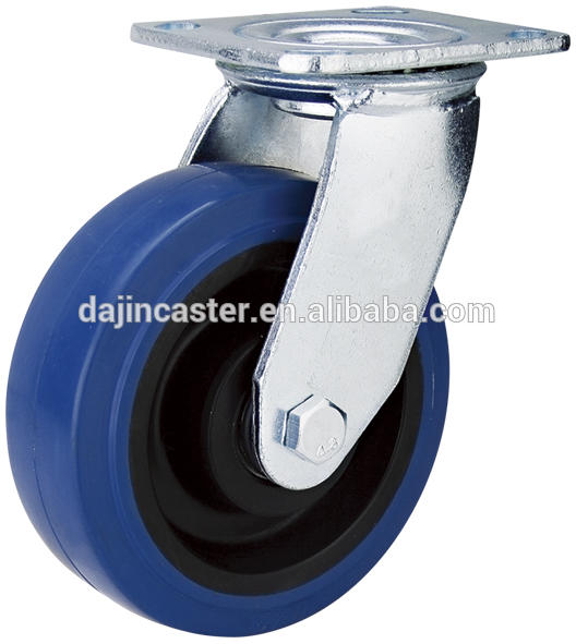 heavy duty swivel elastic rubber caster wheel for industrial