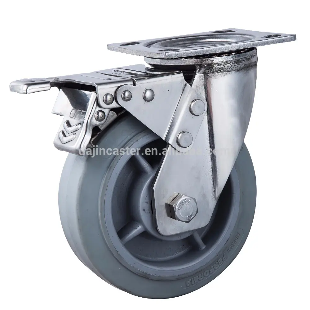 304 Stainless Steel Swivel TPR Heavy Duty Caster Wheels