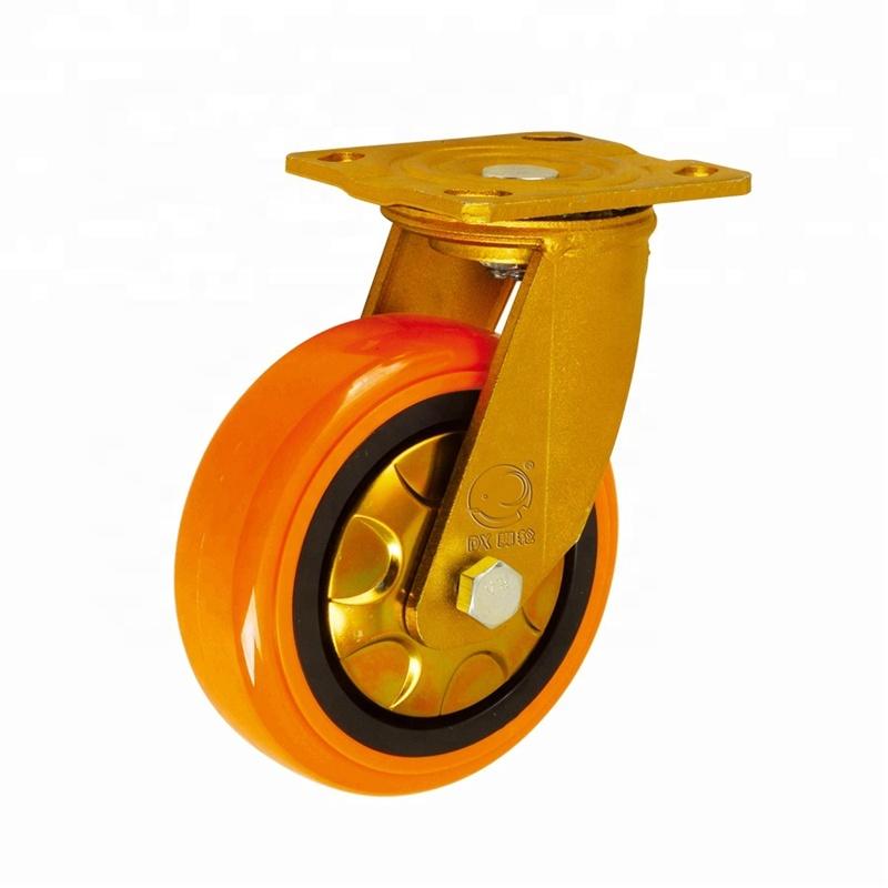 100*50mm Heavy Duty Swivel Orange PU Caster Wheel