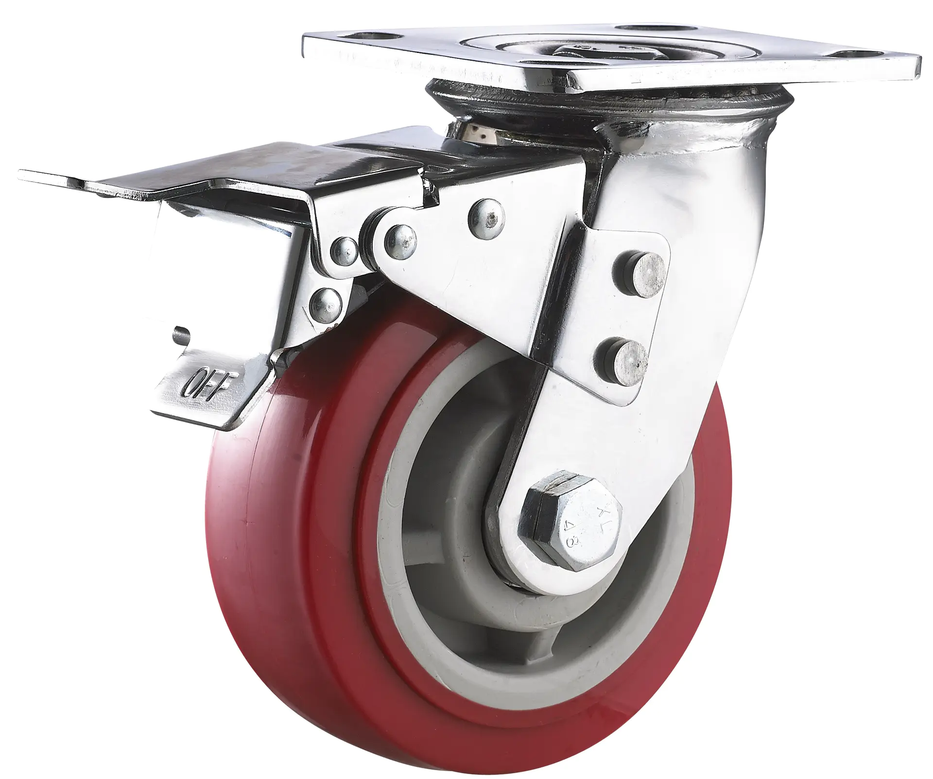 6 inch heavy duty TPR caster wheel with total brake