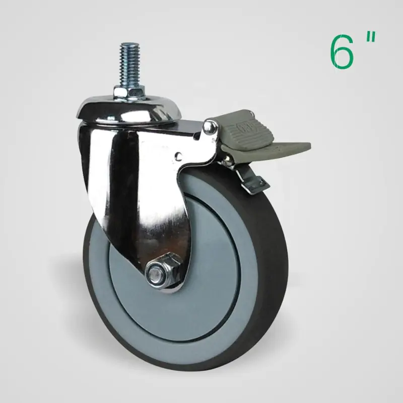 Chrome Plated Swivel Hospital Bed Medical Caster Wheel