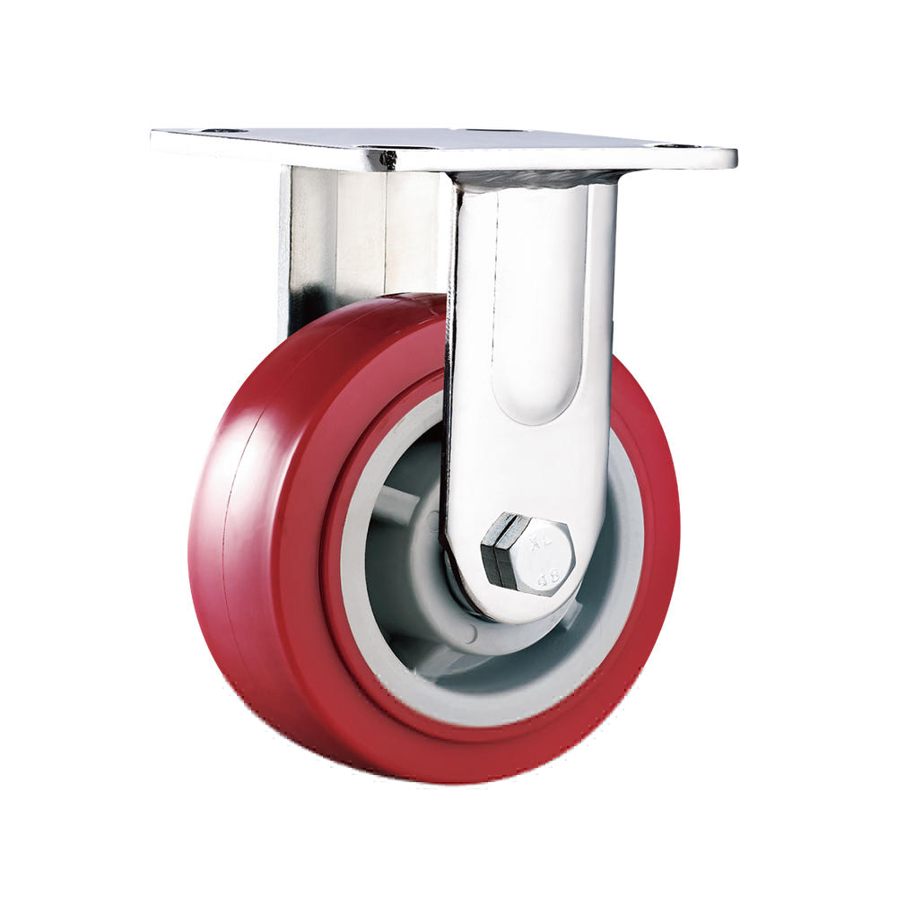 Non Marking 4 5 6 8 Inch Fixed Heavy Duty PU Caster and Wheels