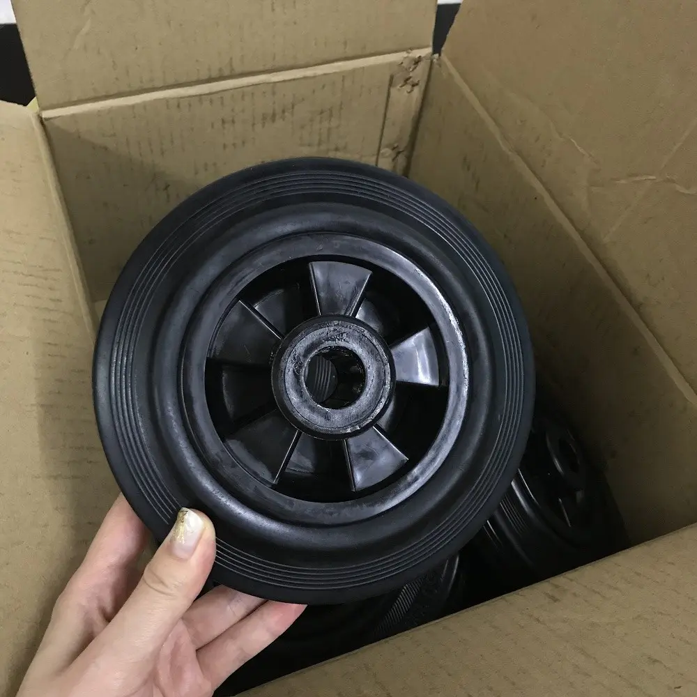 6 inch 160mm Black Rubber Gabage Can Trash Bin Wheel