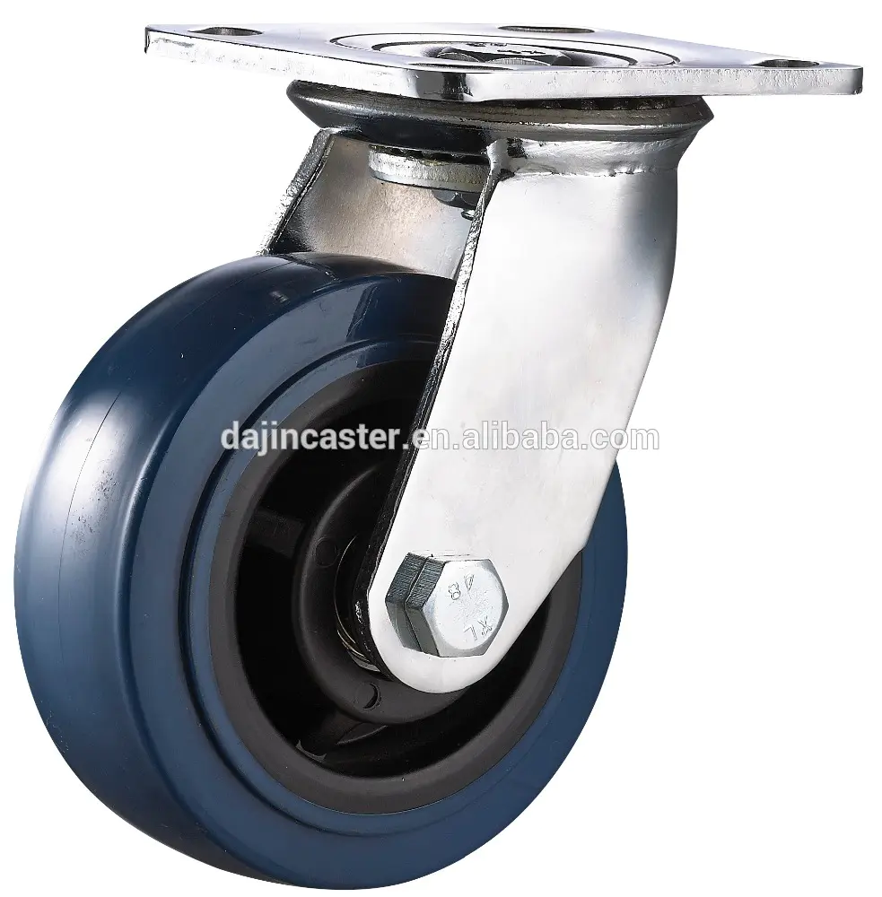 6 inch brass caster rubber wheel for hospital bed