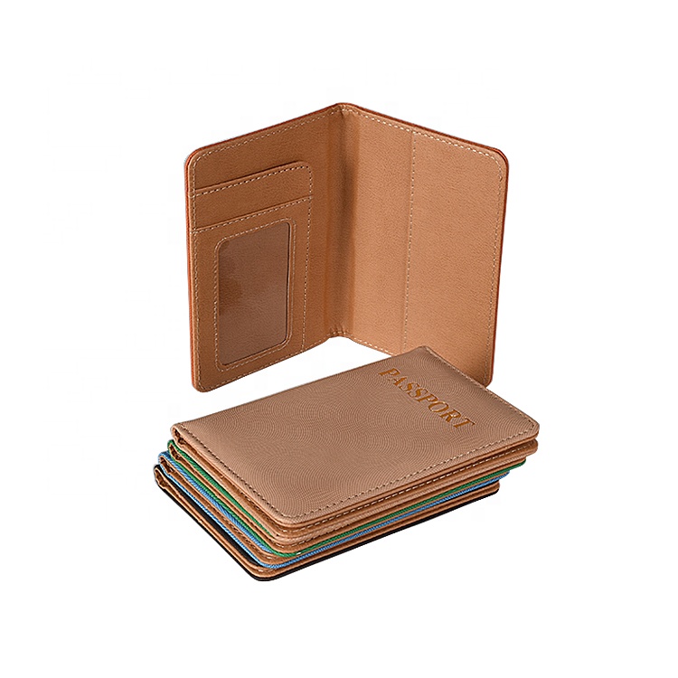 Custom Brand Logo 9.8*14cm Size High Quality Leather Material Passport Case in Stock