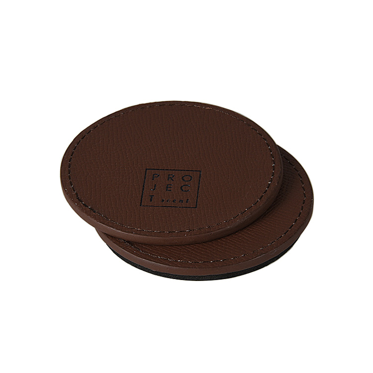 Custom Logo different Size Leather Material Cup Coaster