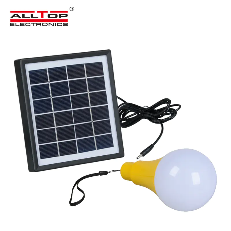 ALLTOP portable solar battery rechargeable outdoor indoor 5w solar led bulb lamp