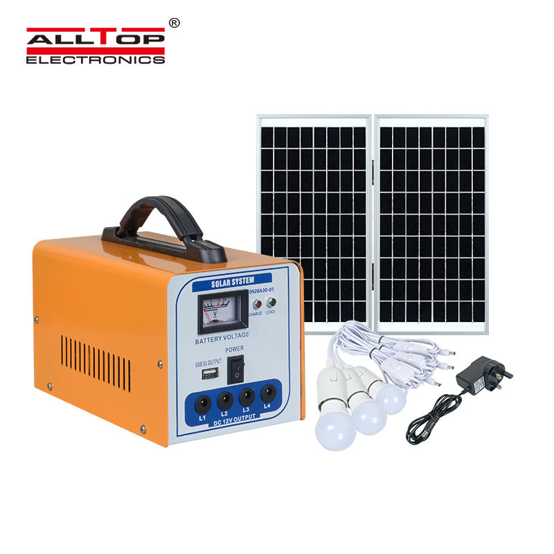 ALLTOP New design high quality off grid home 30w solar power system with the bulb