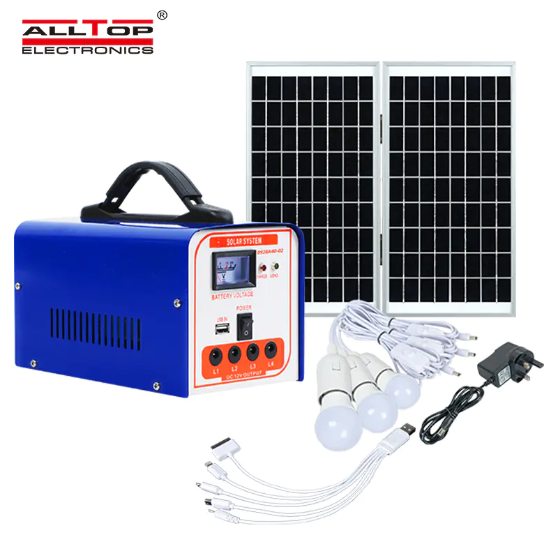 ALLTOP Hot selling portable DC solar kits 40w mini solar power lighting system for home