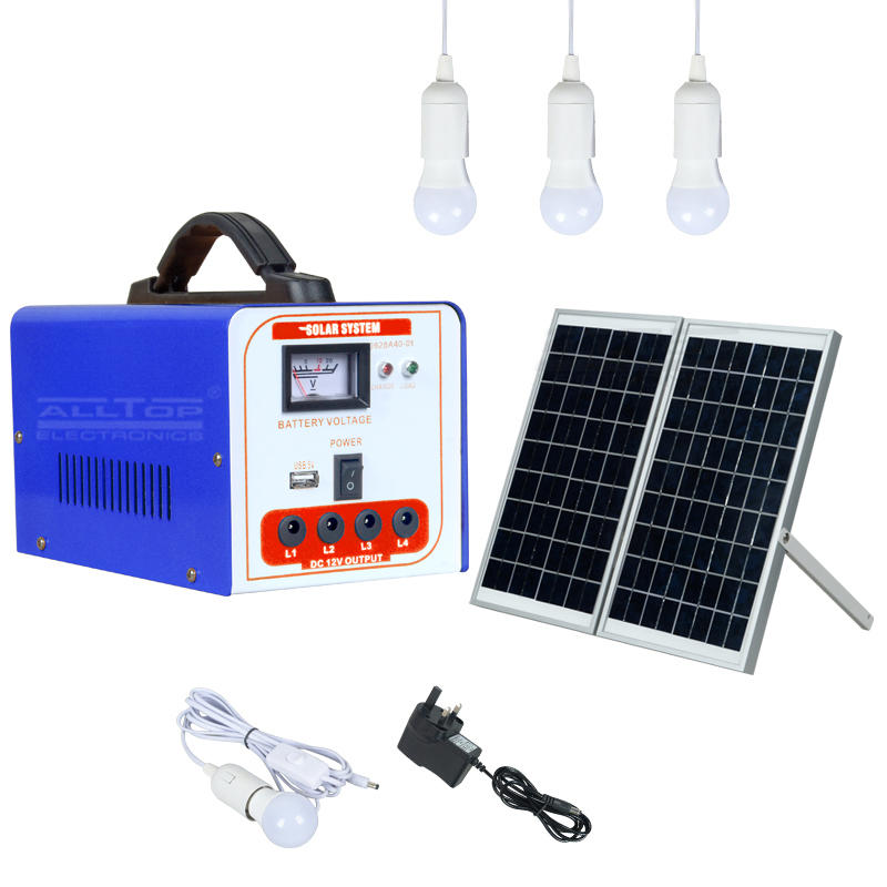 Portable Offgrid Mini home solar light kits DC/AC 40w solar panel power system with USB charger