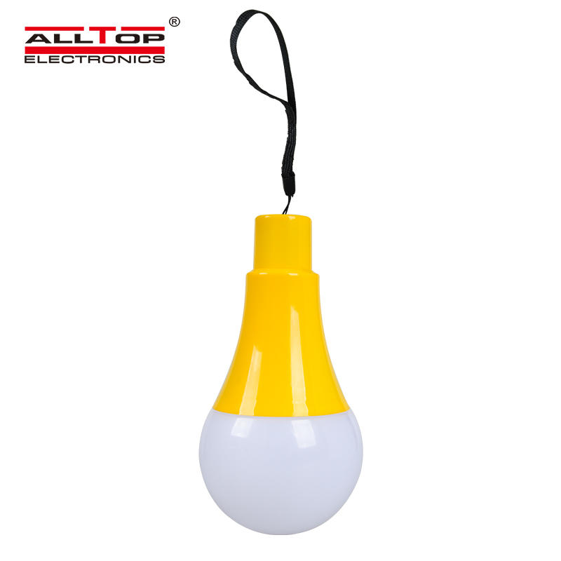 ALLTOP portable solar battery rechargeable outdoor indoor 5w solar led bulb lamp