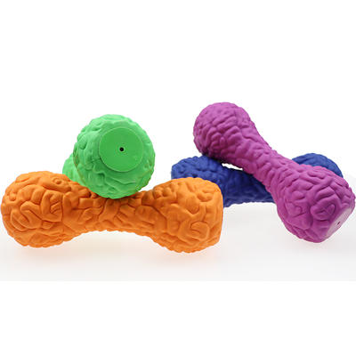Durable Eco-Friendly Barbell Shape Rubber Pet Dog Chew Toy Squeaky Dog Toys
