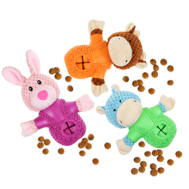 Pets chew dog toys Feed Leakage Plush Stuffed Rabbit