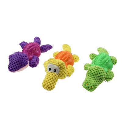 Crocodile corduroy squeak plush dog toy designBest Interactive Toy Pets