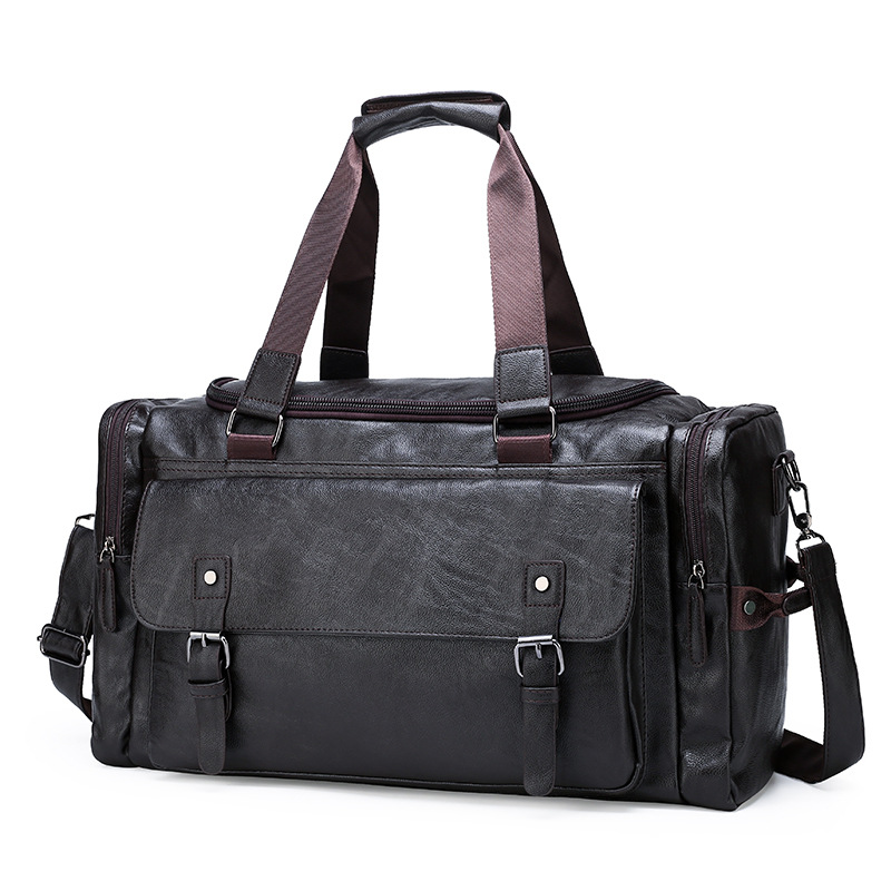 PU Leather Travel Weekender Duffel Bag Outdoor Sports Waterproof Leather Luggage Bag