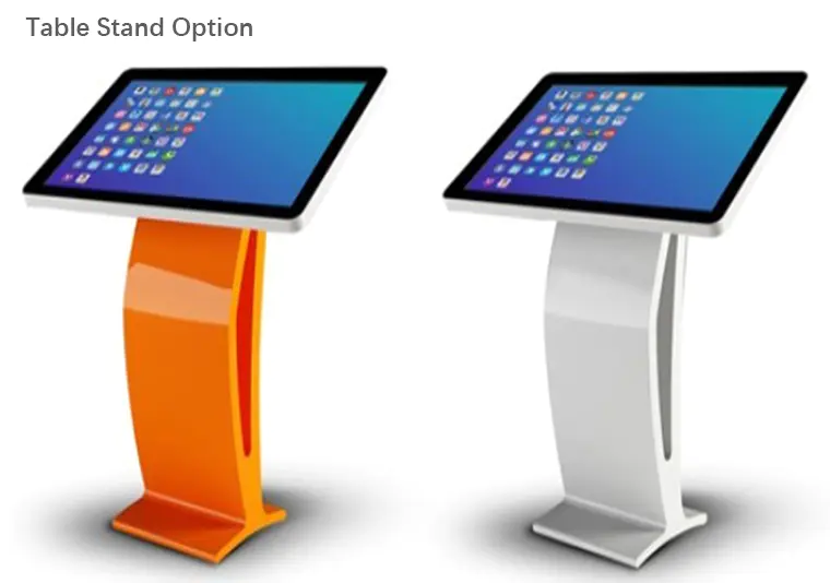 Professional factory capacitive led 4k touch screen pc all in one lcd display panels with table stand