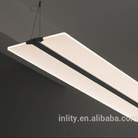 Transparent 54W LED Office Ceiling Light Fixture Suspended Mounted Totally Clear LGP Panel light