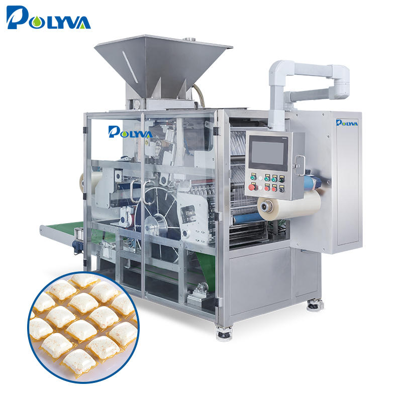 water soluble film laundry detergent pods form fill seal packing machine
