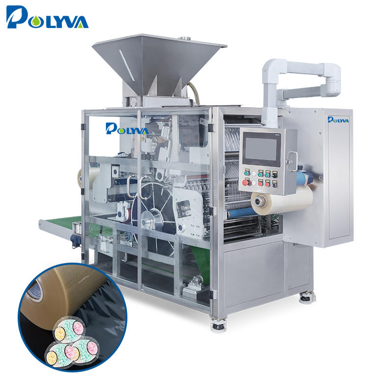good price high capacity rotary drum type water soluble pva capsules laundry detergent pods packing machine dual chamber