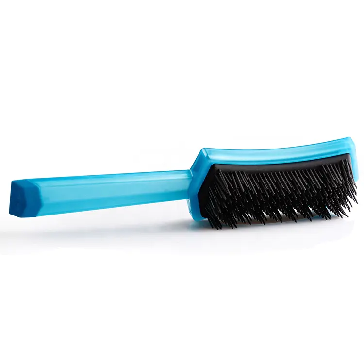 Wholesale Paddle Cushion Plastic Hair Brush Soft Nylon Bristle Detangling Logo Plastic