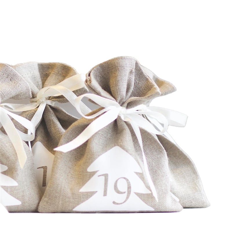GF-JT2010 linen advent calendar Christmas Reusable gift bags