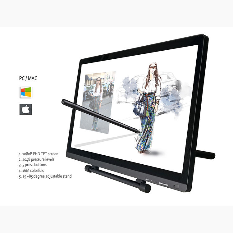Factory Prices 178 Degree Wide Viewing Angle Graphics Tablet Digital Tablet Monitor