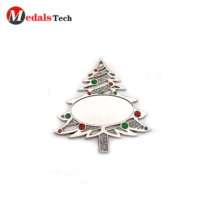 2019 cheap promotion mini Santa metal gift tree with gillter