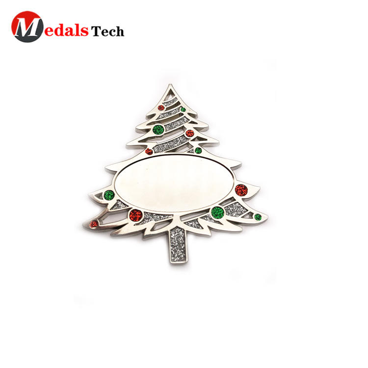 2019 cheap promotion mini Santa metal gift tree with gillter