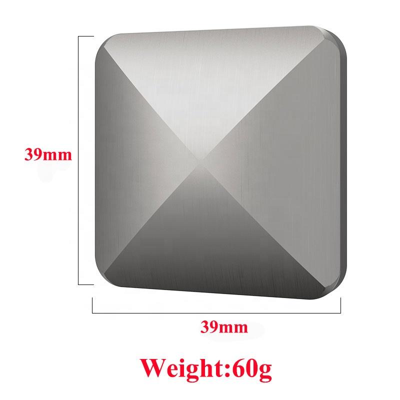 2020 Skill Toy aluminium alloy stainless steel 3d square shape flipos flips transfer finger tip toy desk toy with laser logo