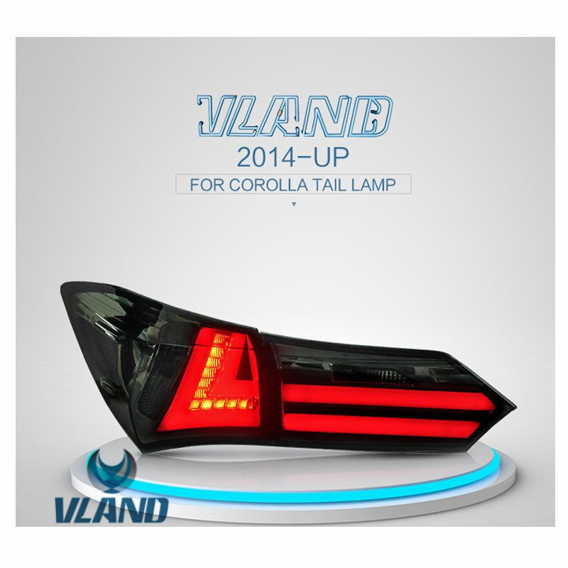 Vland Factory Car Lights For 2014-2016 Corolla Altis LED Taillight Red SmokeFactory Wholesale Plug And Play