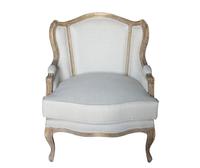 French style upholstered chair with linen fabric