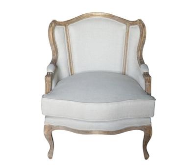 French style upholstered chair with linen fabric
