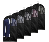 Custom Dust Bags With Zipper and Transparent Window Hanging Coat Suit Garment Wrap Storage Bag Wardrobe Organizer