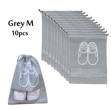 Travel Shoes Organizer Bags For High Heel Drawstring Transparent Window Space Saving Shoes Storage Bags 10 Pack