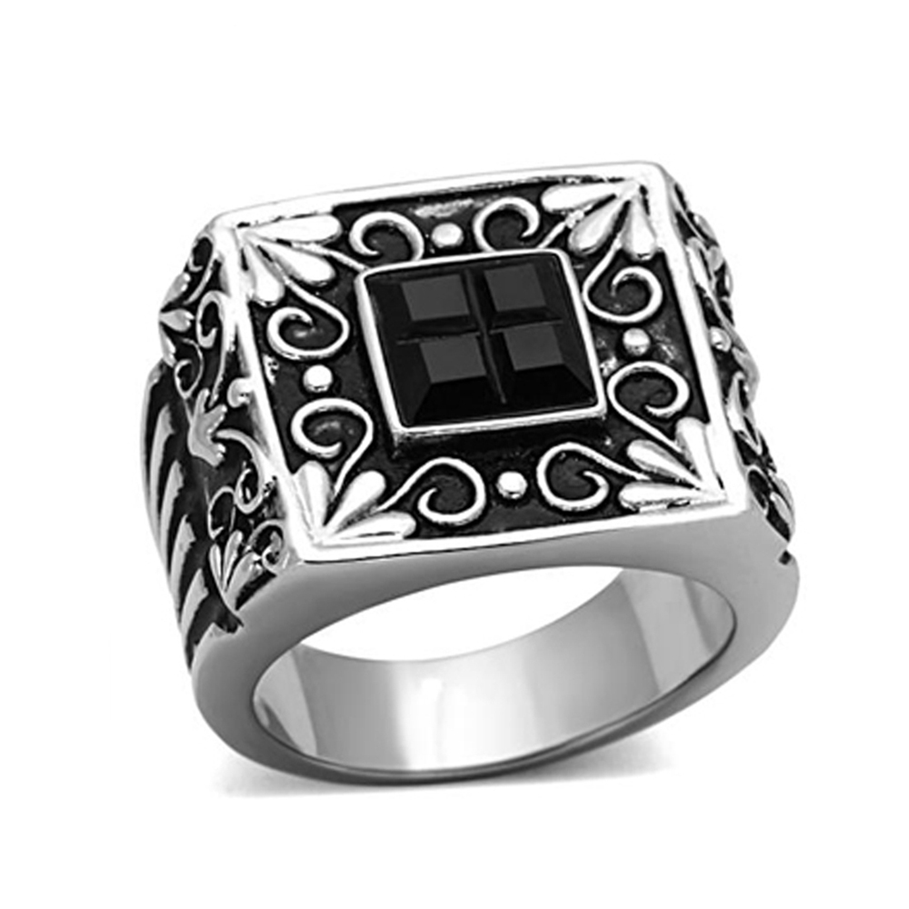 Fashion fleur de lis engraved wholesale titanium ring maori