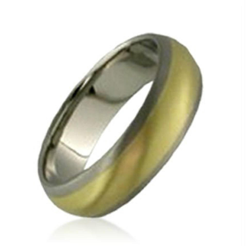 plain wedding band 24K gold plated titanium ring