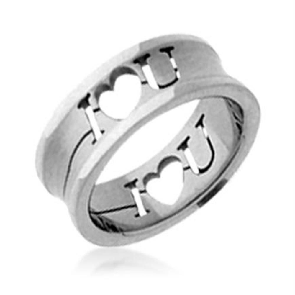 Pure Love Letter Engraved Titanium Stainless Steel Designer Ring Jewellery