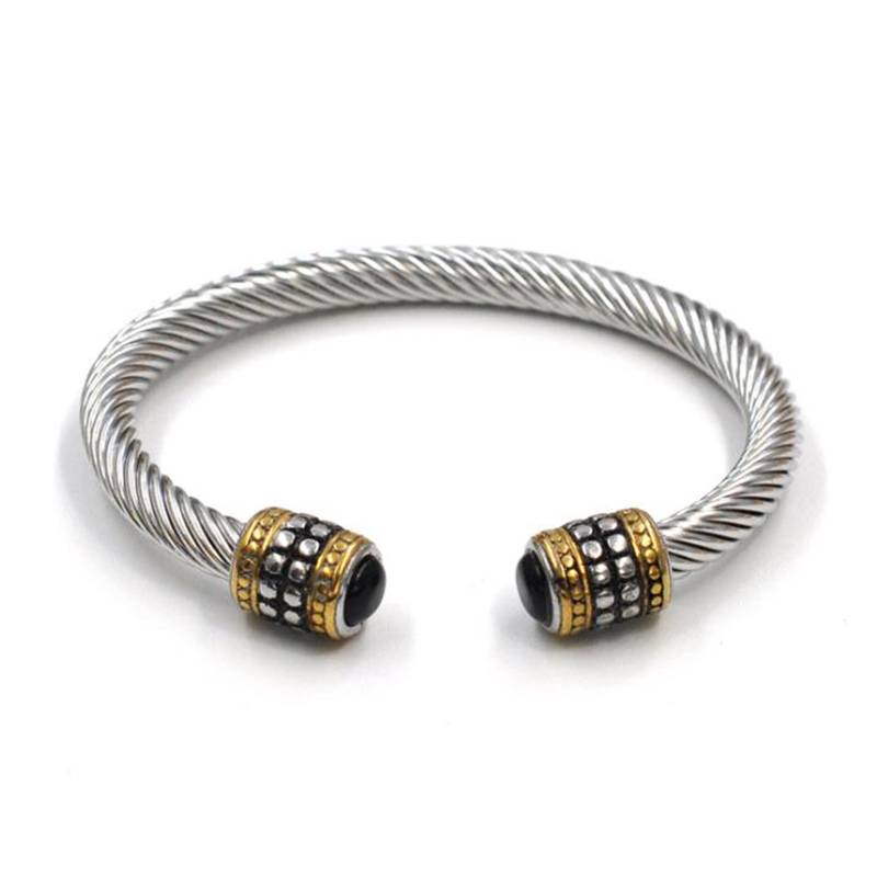 Hot Style Stainless Steel Wire Cable Open Twist Bracelet Punk
