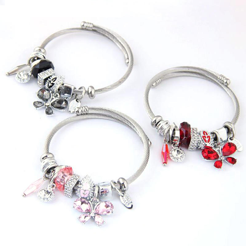 Shiny Wholesale Custom Engraved Butterfly Wrist Band Bracelet