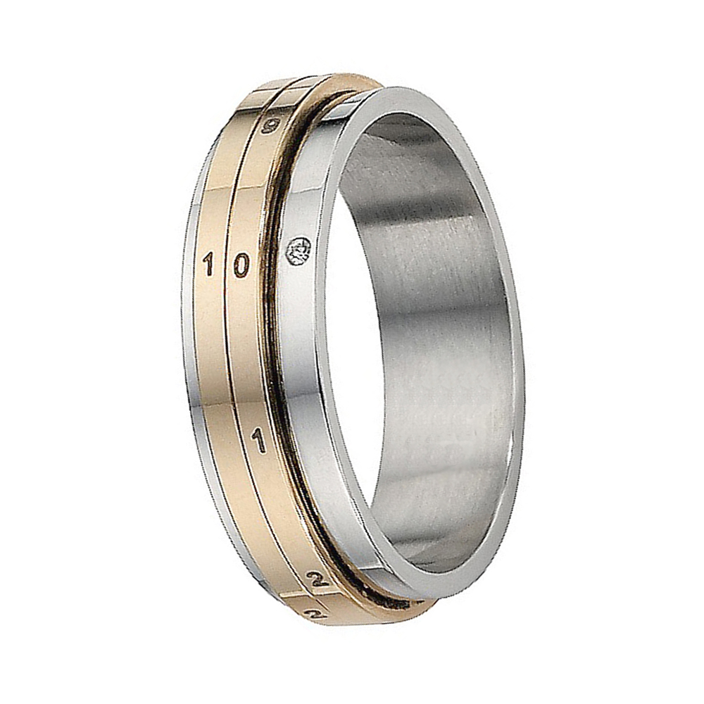 Cheap men's measuring rotatable cool stainless steel rings