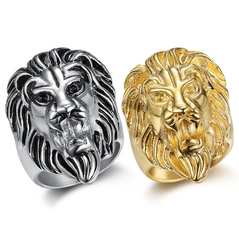 Cheap neat for unisex cool stainless steel lion gold ring