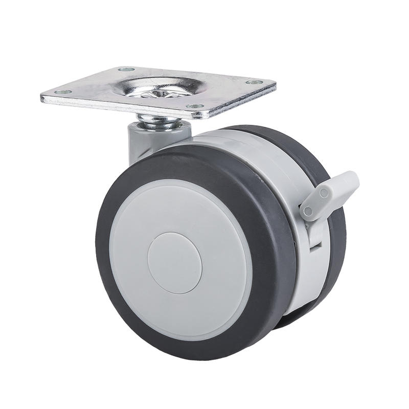 ECO Friendly Top Plate 3 inch TPR Furniture Medical Casters