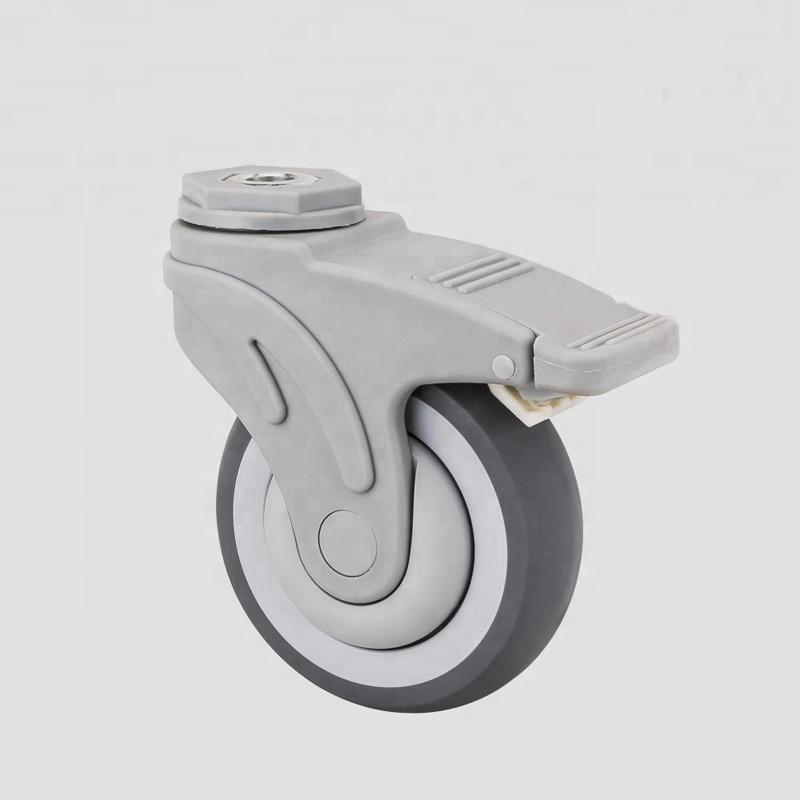 100*32 Bolt TPR Medical Caster Wheel For Shower Commode Chair