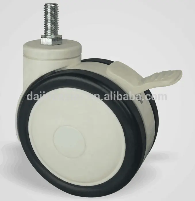 5 inch twin wheel medical caster wheel with brake